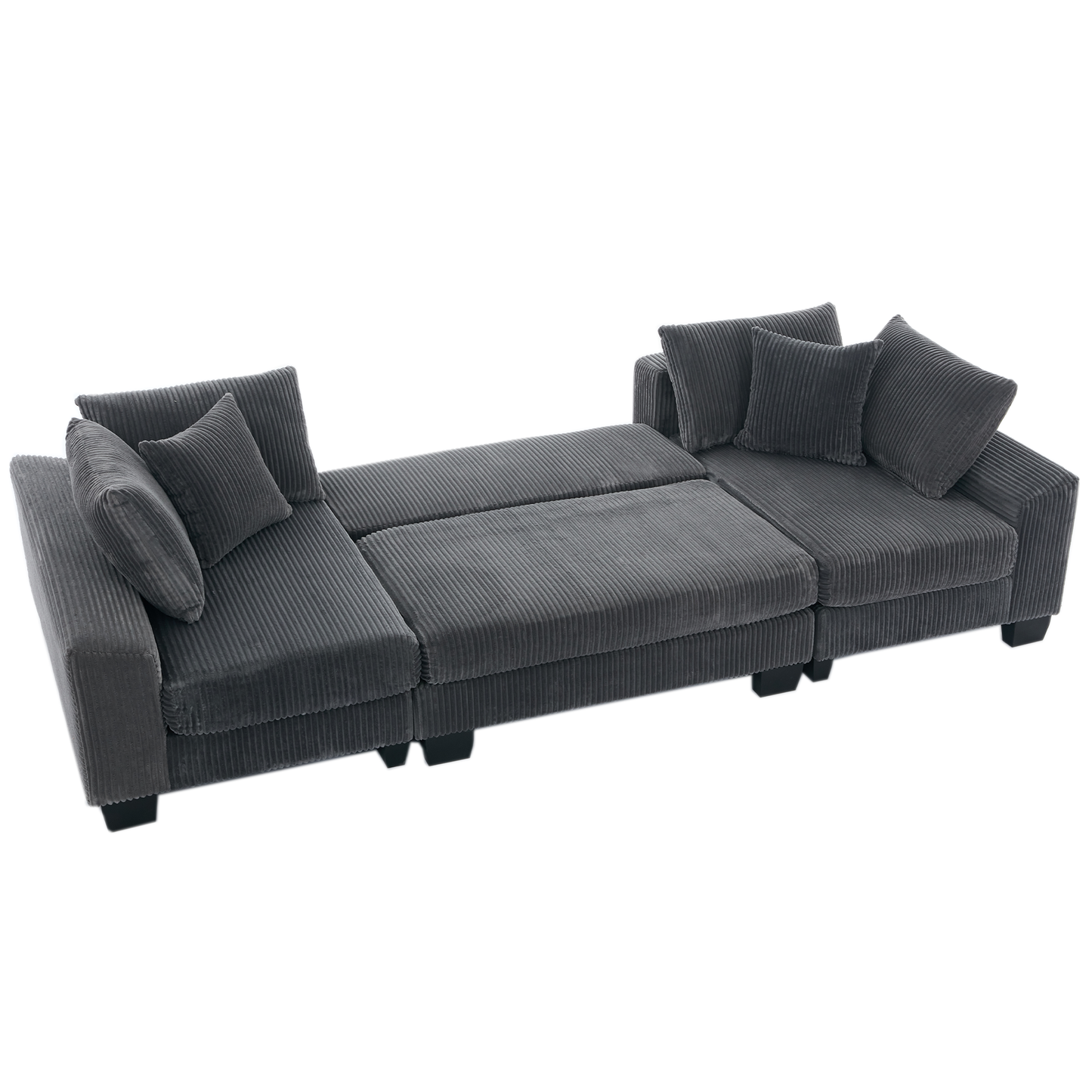 114' Sleeper Sofa,U Shaped Sofa , Pull Out Bed,Convertible Oversize 2 in 1 Sleeper Sofa, Living Room,Upholstery Sofa Bed