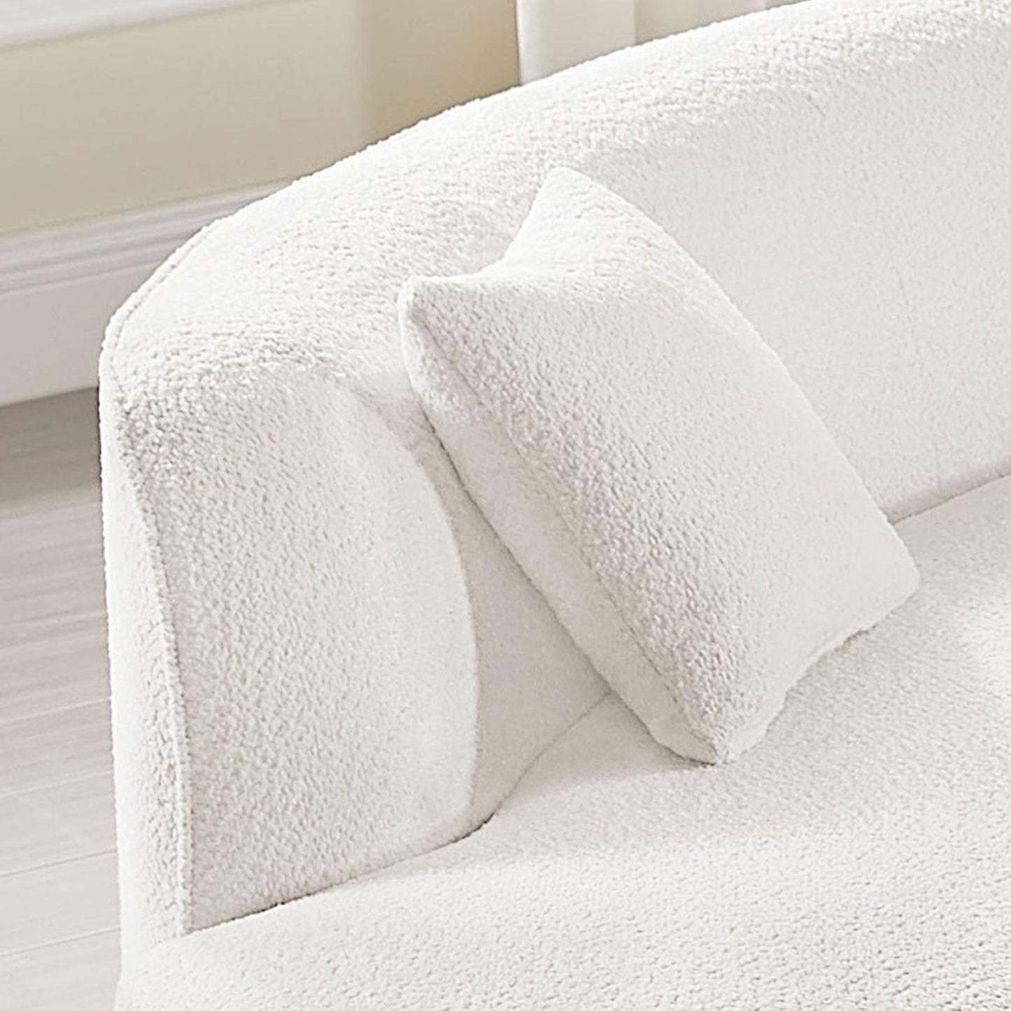 Luxury Modern Style Living Room Upholstery Curved Sofa With Chaise 2-Piece Set, Left Hand Facing Sectional, Boucle Couc