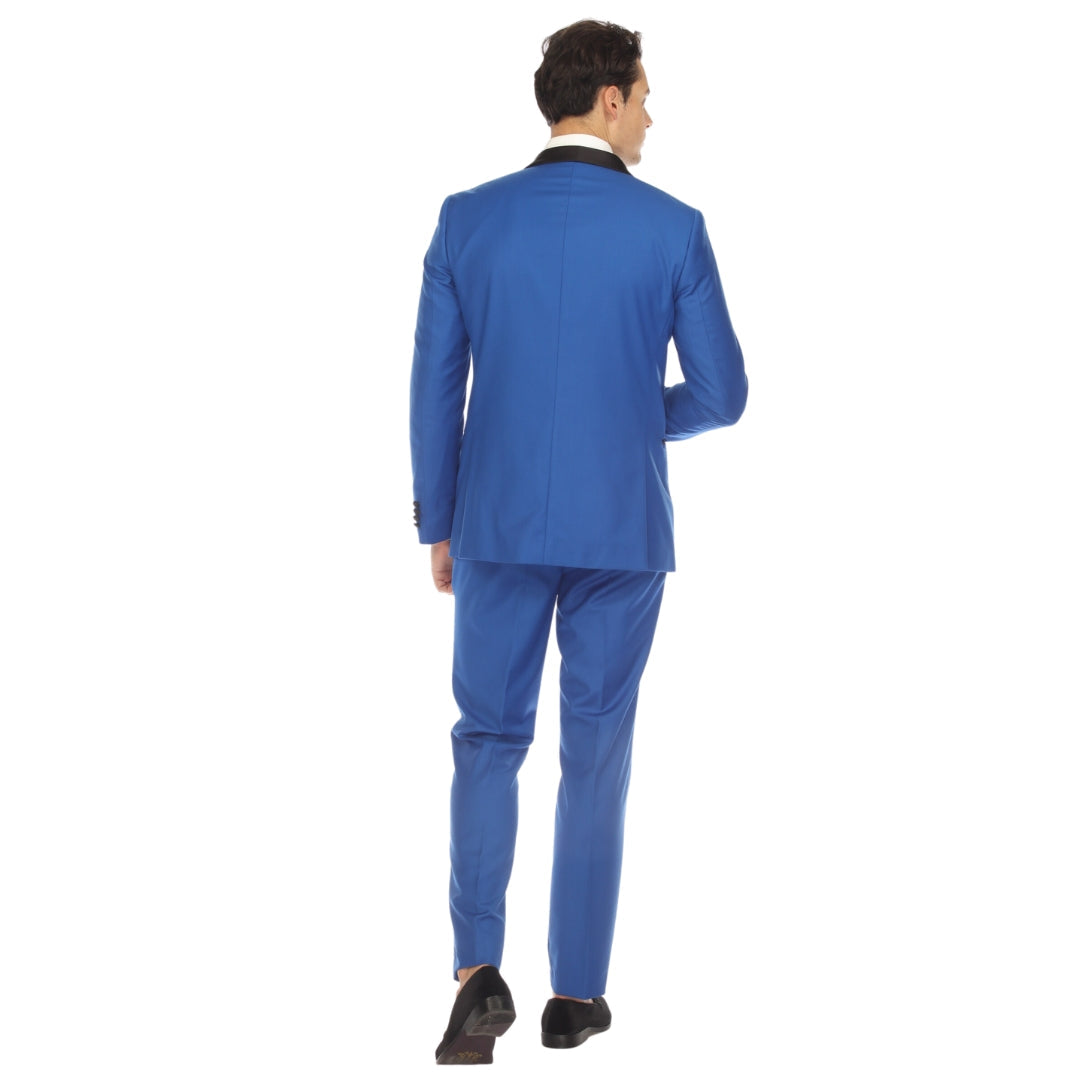 Ferrecci Men's Reno Royal Blue Slim Fit Shawl Lapel 2 Piece Tuxedo Suit Set
