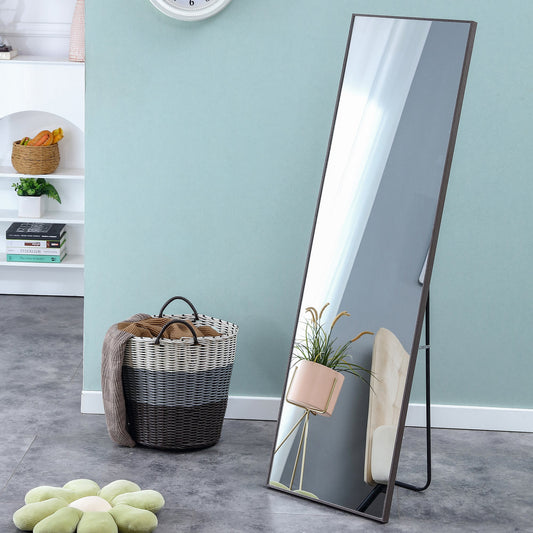 3rd Generation Gray Solid Wood Frame Full Length Mirror, Dressing Mirror, Bedroom Porch, Decorative Mirror, Clothing Sto
