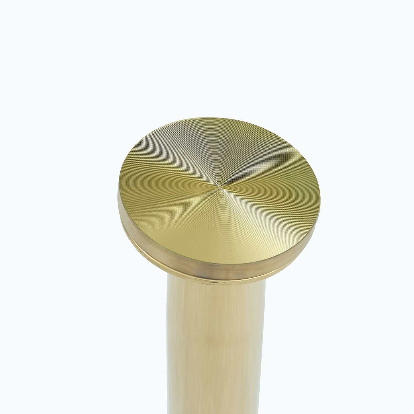 A Glass Tabletop With a Diameter of 40 Inches and a Modern Minimalist Circular Dining Table With Gold Plated Metal Legs.