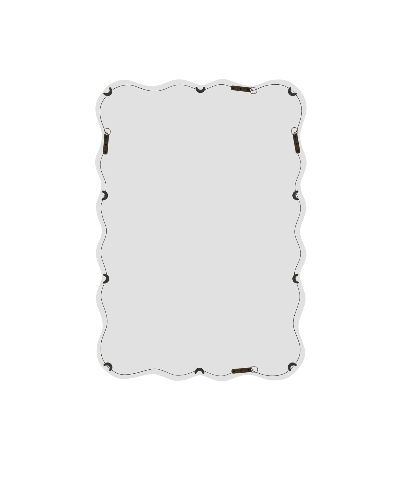 Solid Wood Wavy Rectangle Mirror-Natural-Wood 40' X 28' Modern Mirror Wall Decor for Bathroom, Bedroom, Living Room,