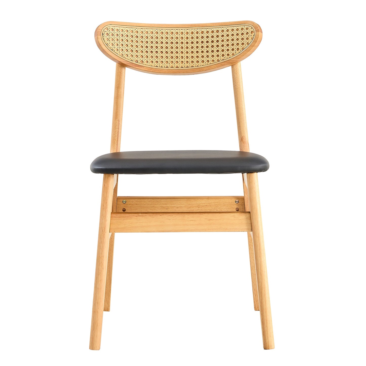 4 the Stylish and Durable Solid Wood Dining Chair, Small Curved Back, PU Cushion, and Beautiful Shape Match Perfectly Wi