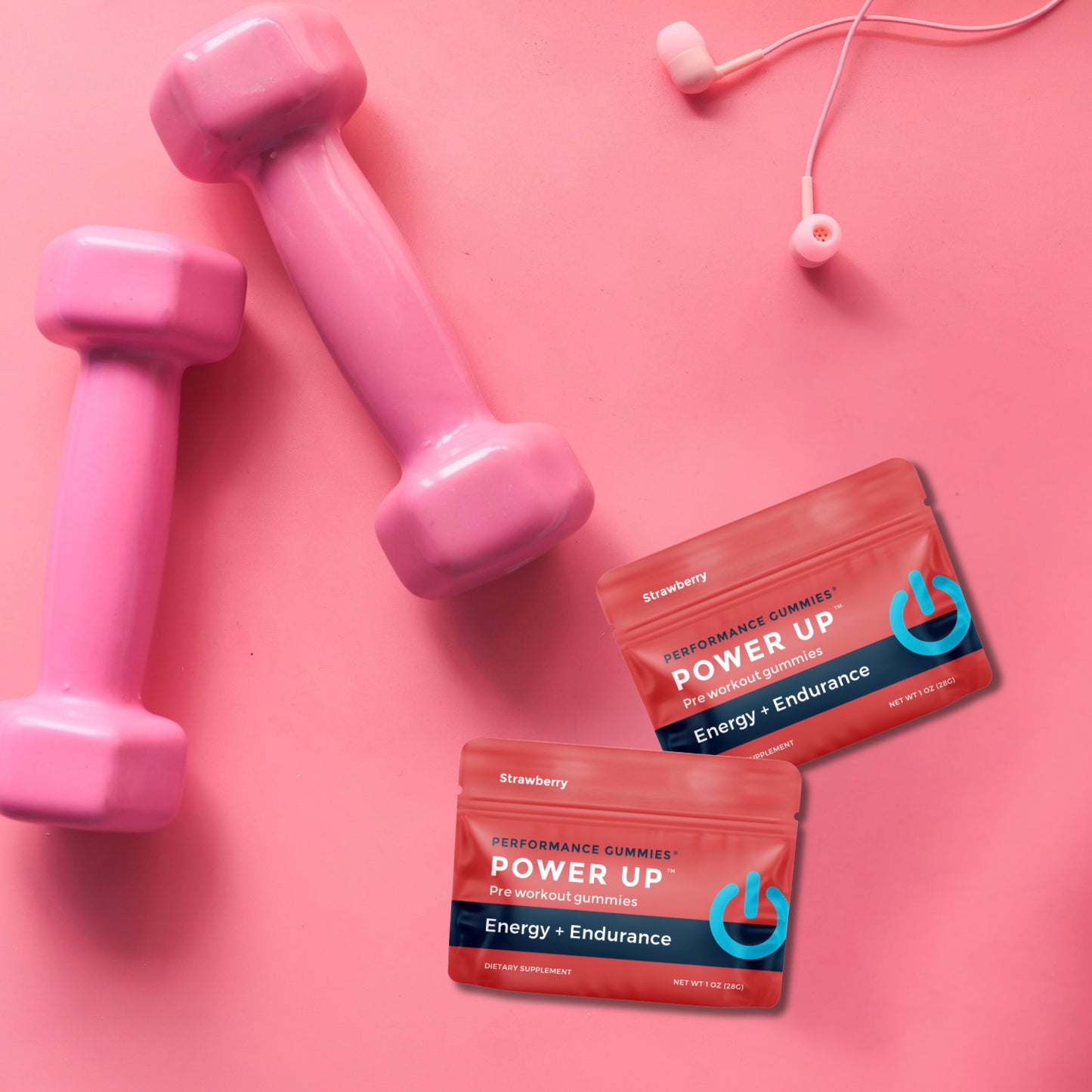 Strawberry Power Up Pre-Workout Supplements (12-Pack)