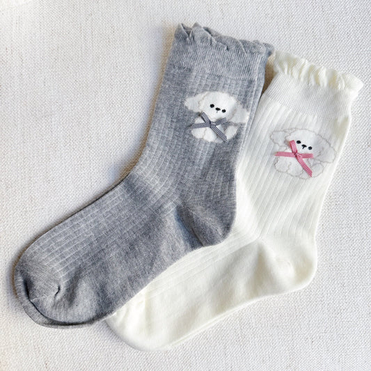 Bichon Puppy Design Socks Set of 2