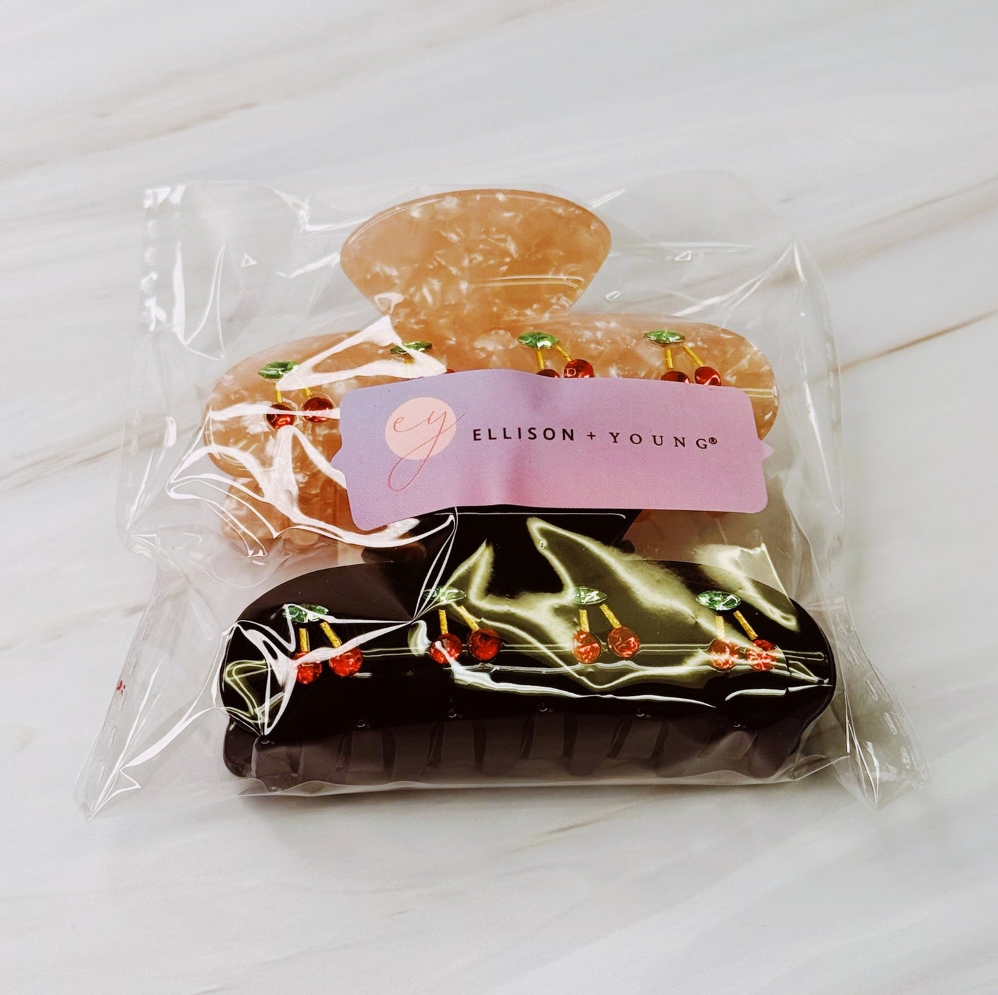 Cherries Lined Up Hair Claw Set of 2