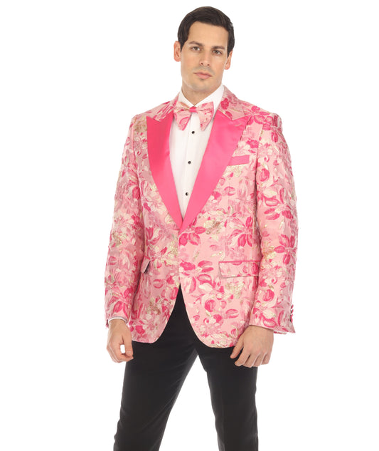 Men's Drake Fuchsia Peak Lapel Tuxedo 1 Button 2 Vent Slim Fit Blazer