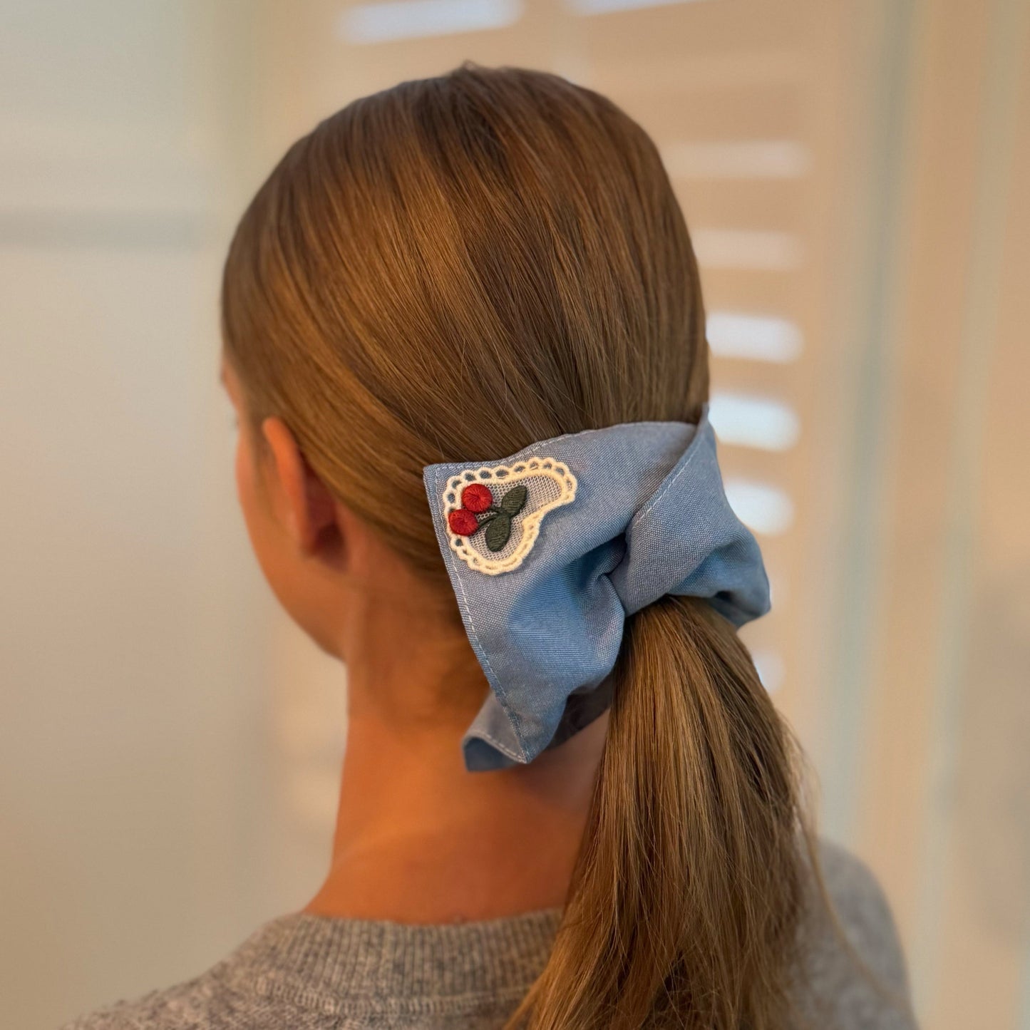 Love and Cherry Square Hair Scrunch Set of 2