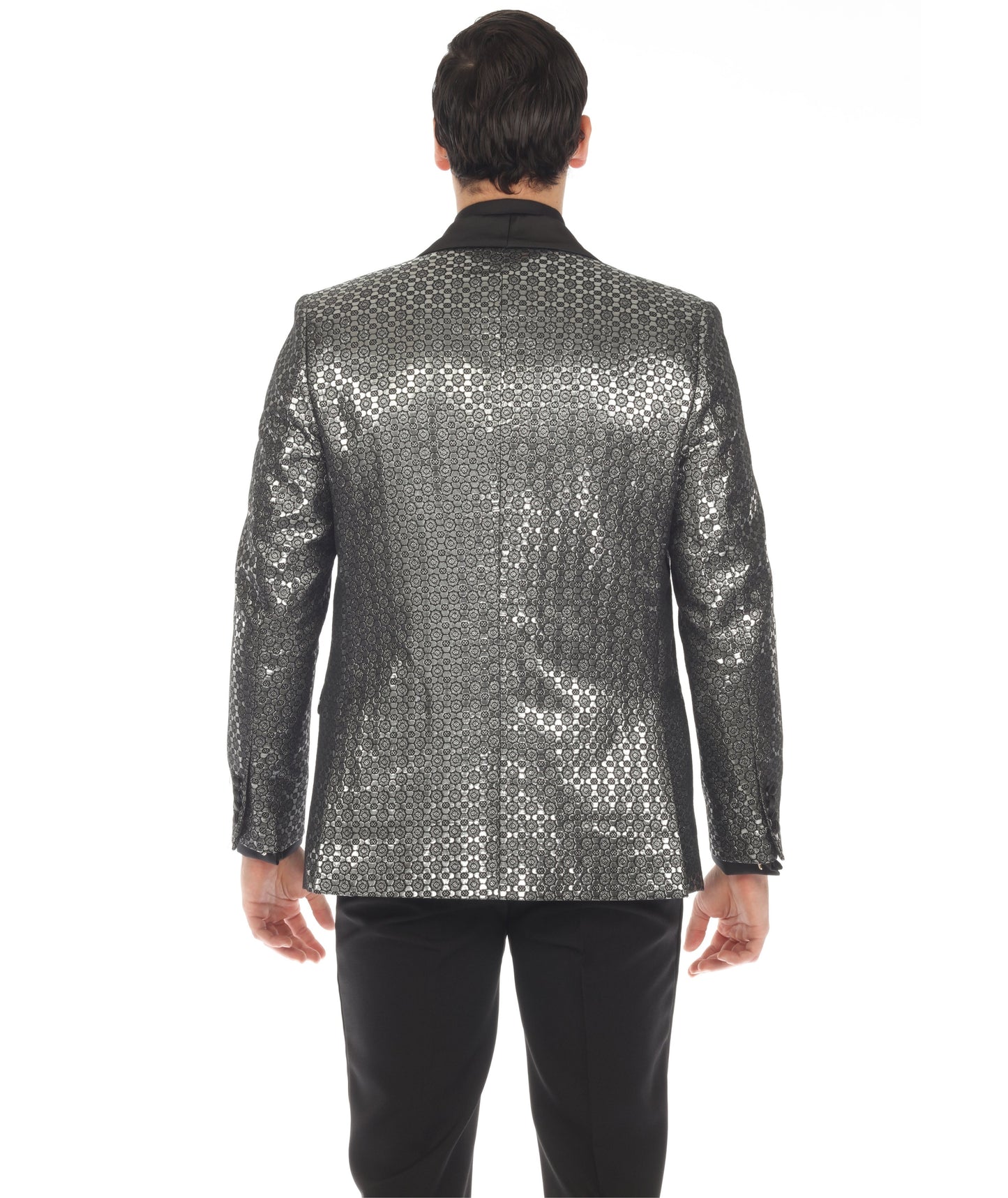 Men's Mojito Silver Shawl Collar Tuxedo 1 Button 2 Vent Slim Fit