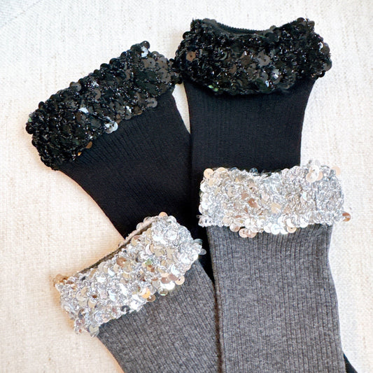 Sequin Chic Shine Top Socks