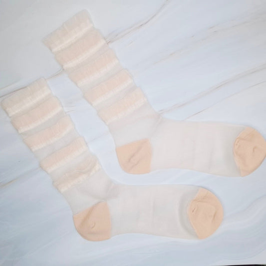 Tulle Lace Cascade Socks Set of 2