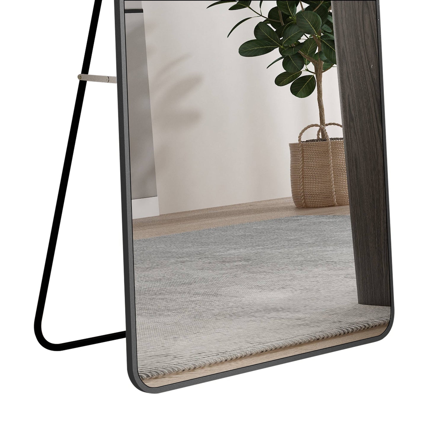 Arched Full Length Mirror With Aluminum Alloy Frame for Bathroom, Bedroom, and Clothing Store - Black 59.8' X 16.5'