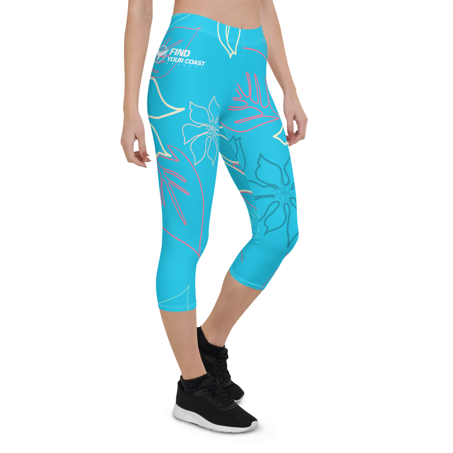 Women's CoastFlex Baby Blue Aloha Capri Leggings