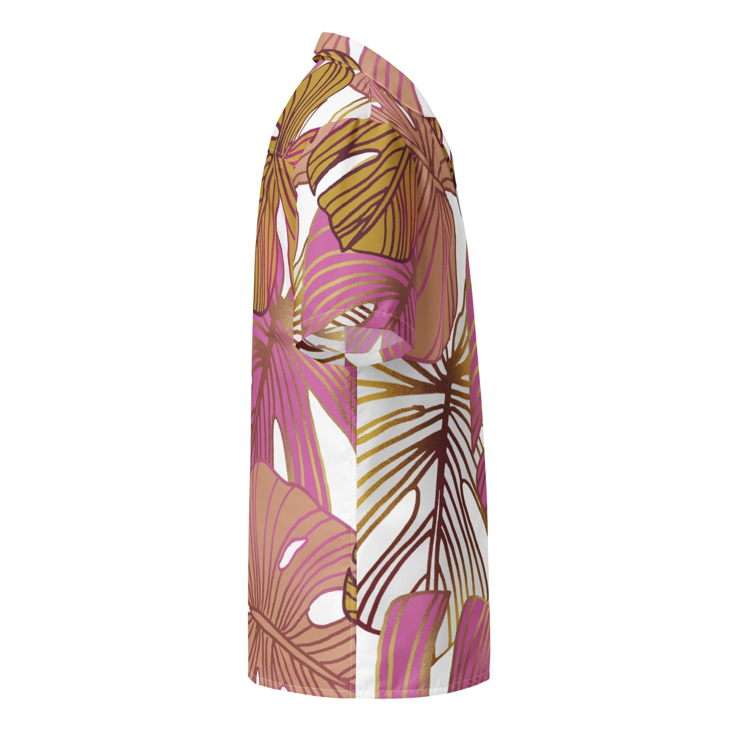 Pink Gold Palms Aloha Hawaiian Shirt