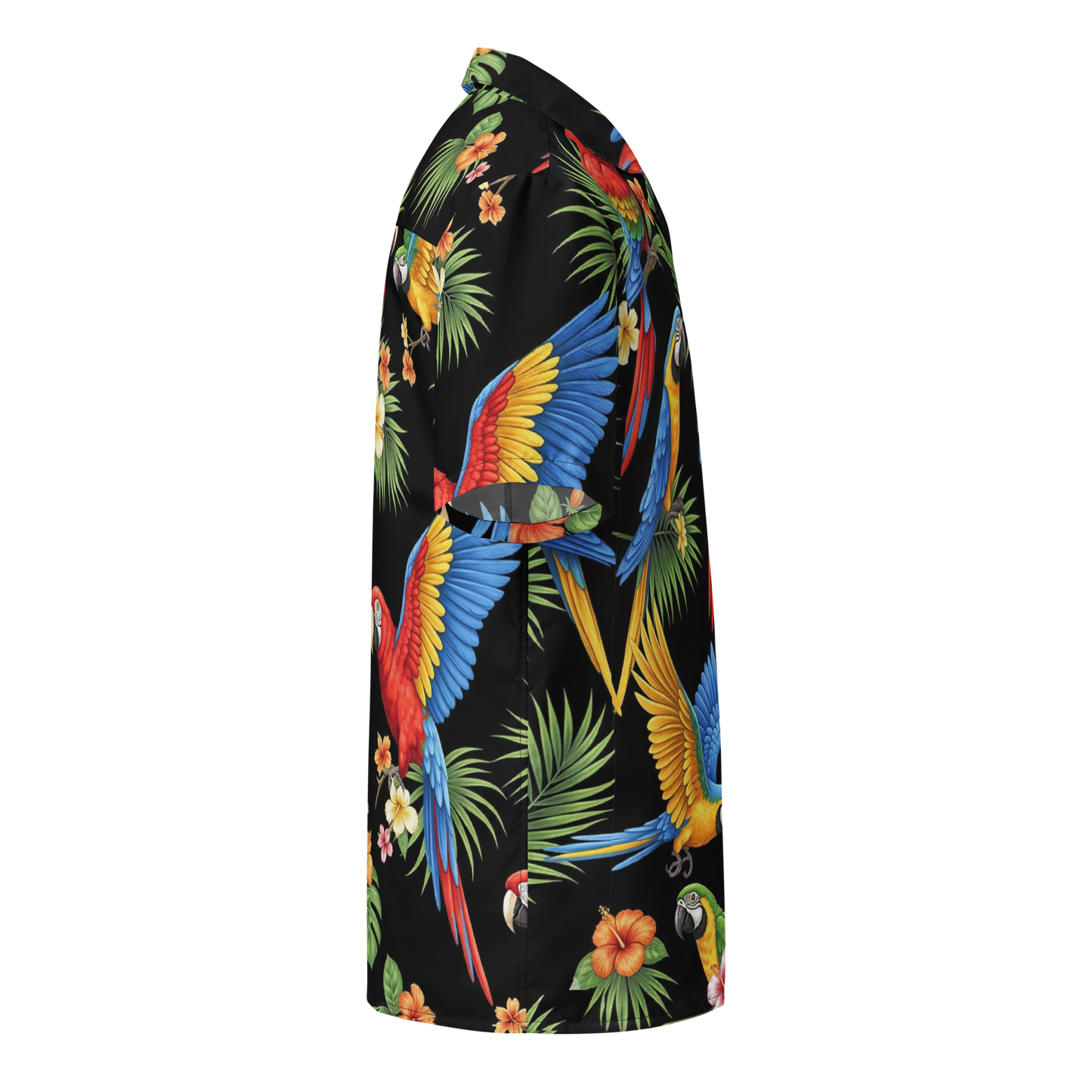 Black Tropical Birds Aloha Hawaiian Shirt Unisex Button Shirt