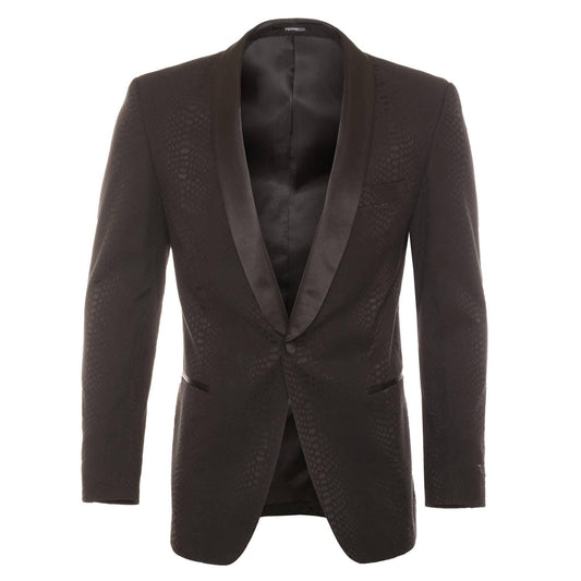 Ferrecci Ash All Black Snake Skin Tuxedo Blazer