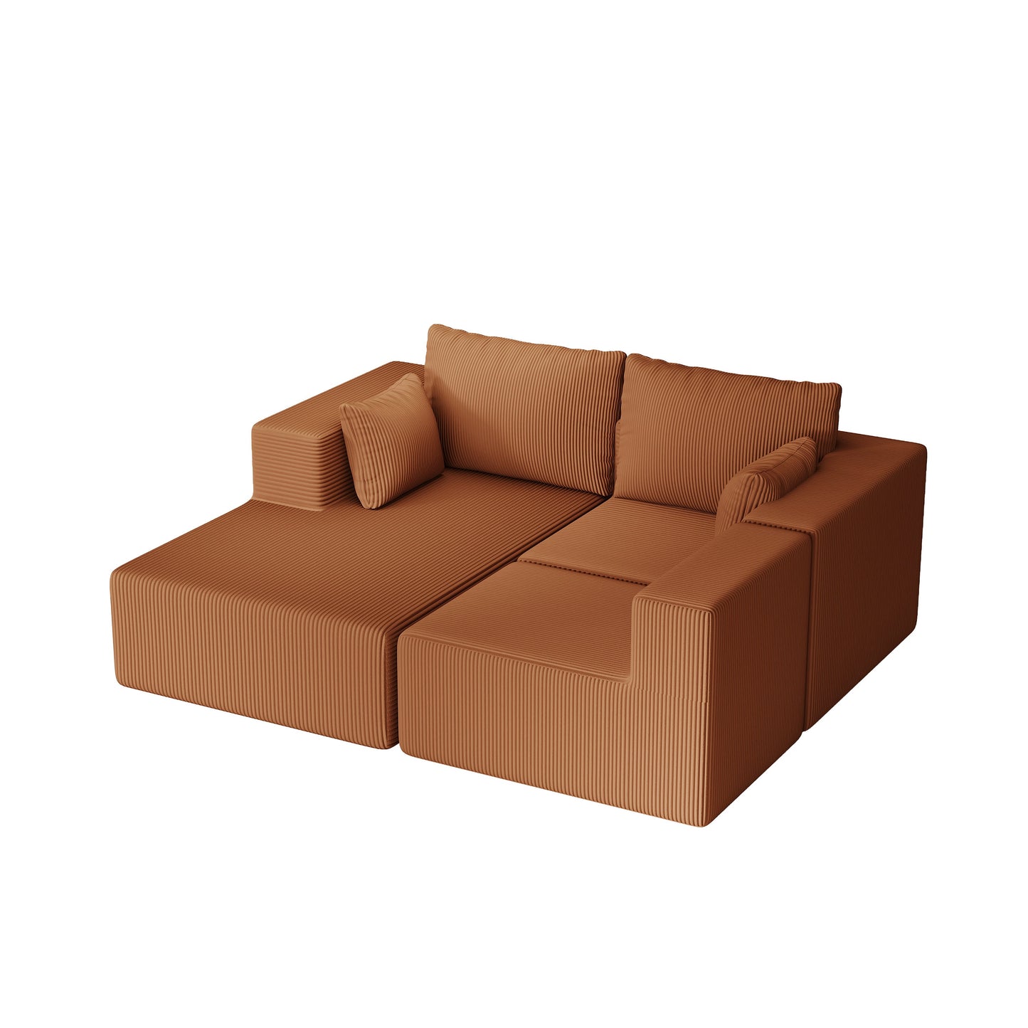 108.3' Sectional Foam Couch,L Shape Sofa With Chaise Lounge,Modular Cloud Sofa for Living Room,Upholstered Corduroy Cou