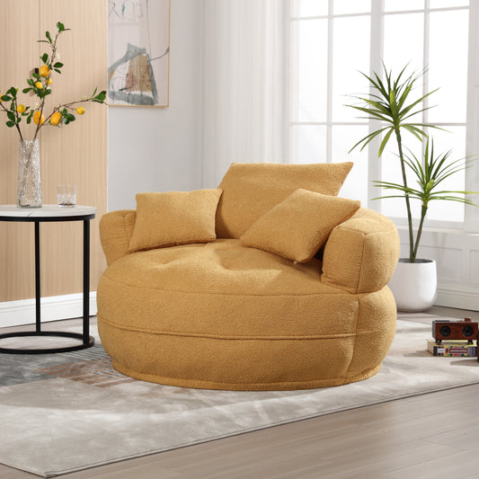 Chenille Sponge Single Sofa,No Assembly Required,Fluffy Modern Sleeper Chair for Living Room, Bedroom, Lounge and Projec