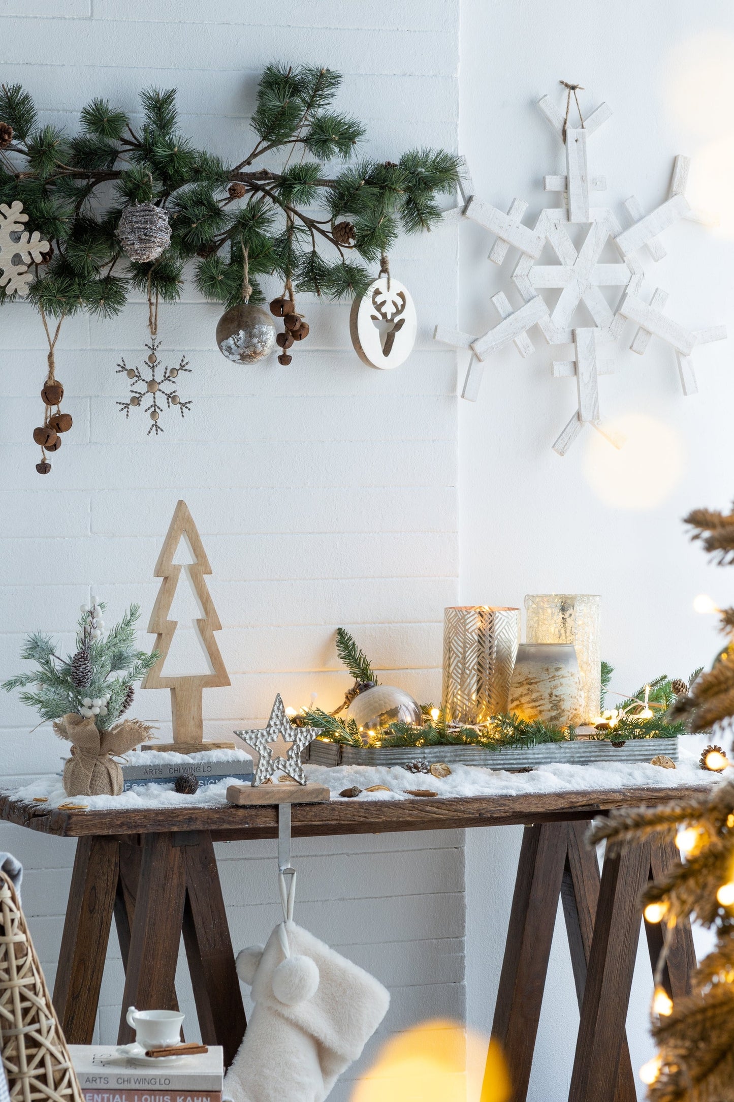 Set of 2, 15''H Frosted Artificial Trees With Pinecones and Faux Berry Accents, Festive Tabletop Decor, for Seasonal Cen