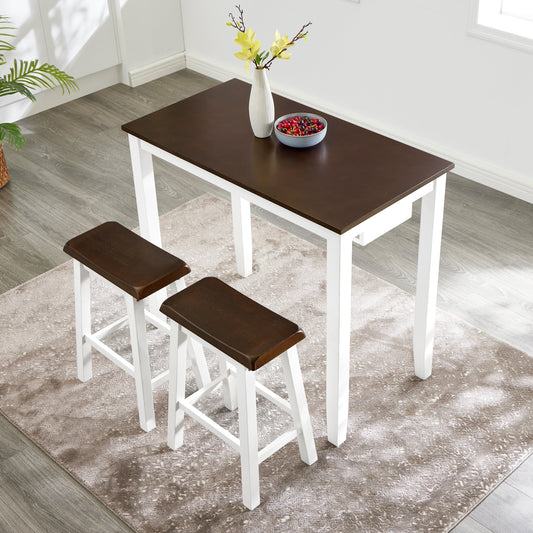 Bar Table and Chairs Set, 3 Piece Dining Table Set, Industrial Breakfast Table Set, for Living Room, Dining Room, Game R
