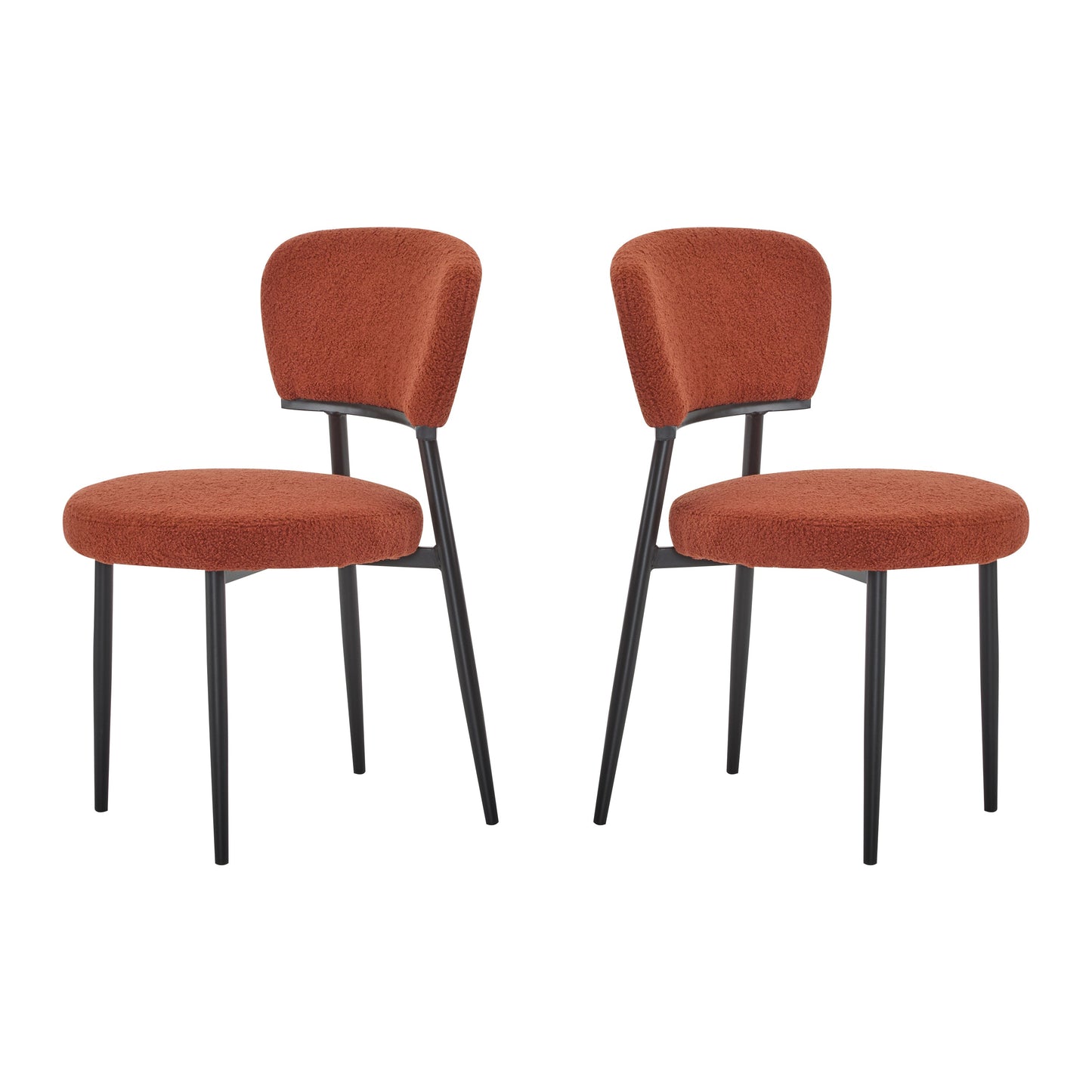 Upholstered Dinning Chair Set of 2-Orange