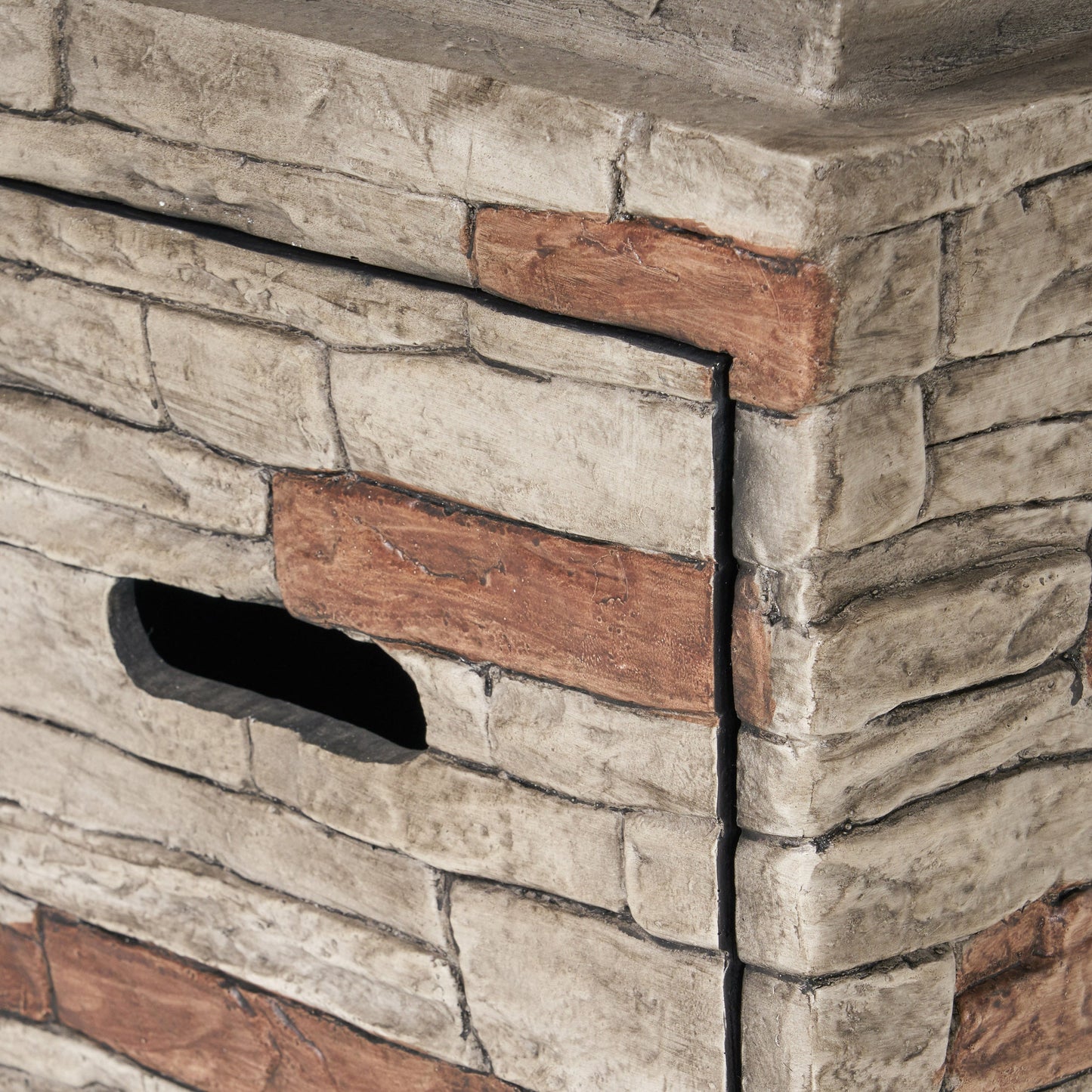 Outdoor 19.50' MGO Fire Column - 40,000 BTU, Natural Stone (Tank Inside)