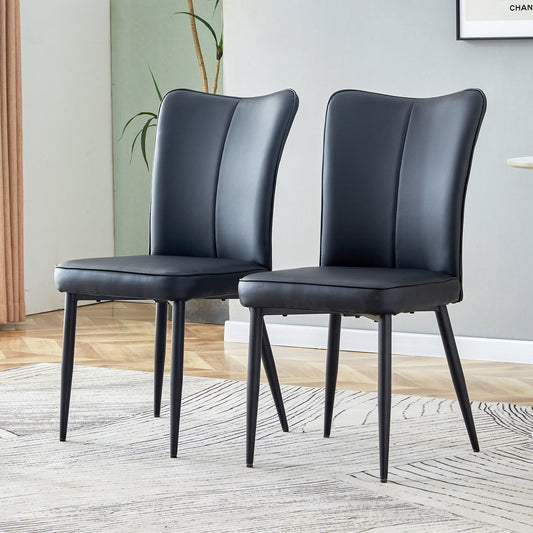 Modern Black PU Chair Set - Sleek Design With Black Metal Legs - Ideal for Various Venues