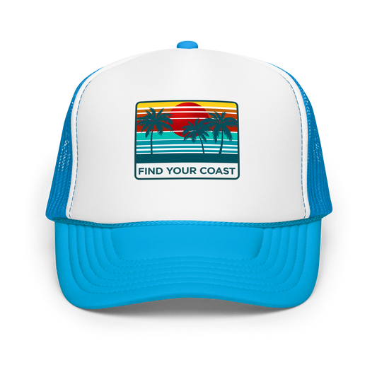 Find Your Coast® Sunset Palm Foam Trucker Hats