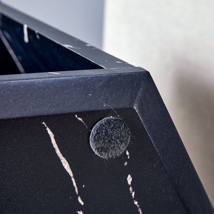 Hexagonal MDF Coffee Table, Characteristic Pattern Stickers, Multi-Hole Design to Give More Storage Space, Simple and Co