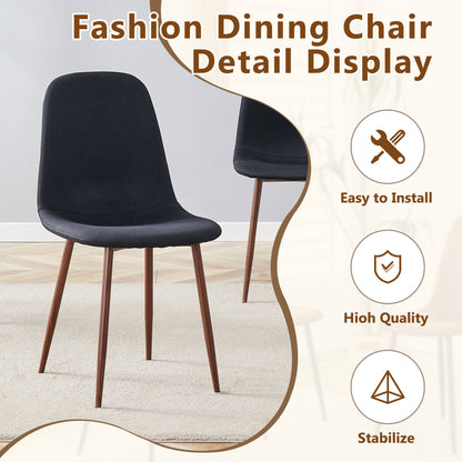 Table and Chair set.A 47.3-Inch Diameter Modern Splicing Circular Dining Table - Double-Layer storage.Paired With 4 Blac