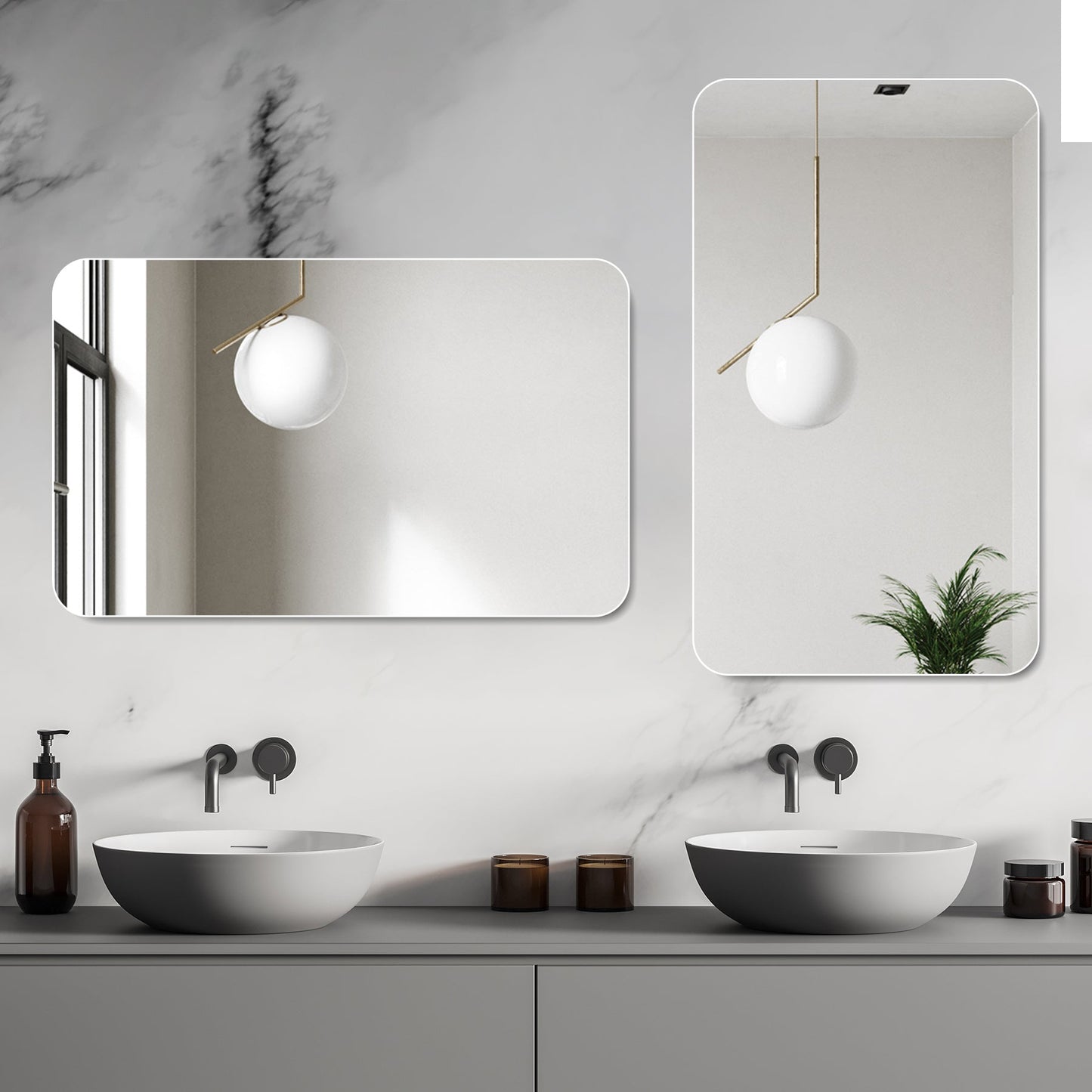 Bathroom Vanity Mirror , Wall-Mounted Mirror for Bathroom Anti-Fog Waterproof