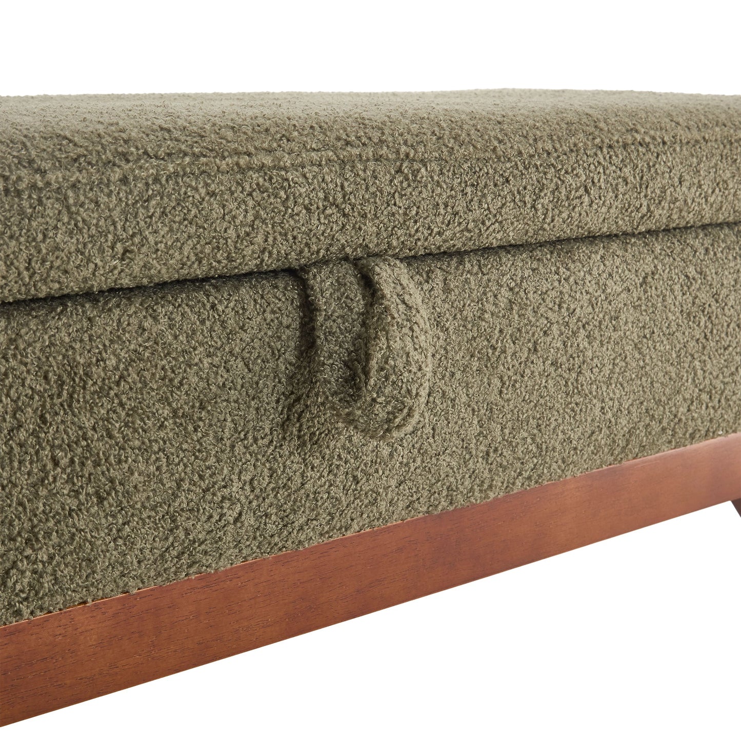 Teddy Wool Fabric, Solid Wood Feet for Solid Weighing, and Bed End Stool With Storage Function