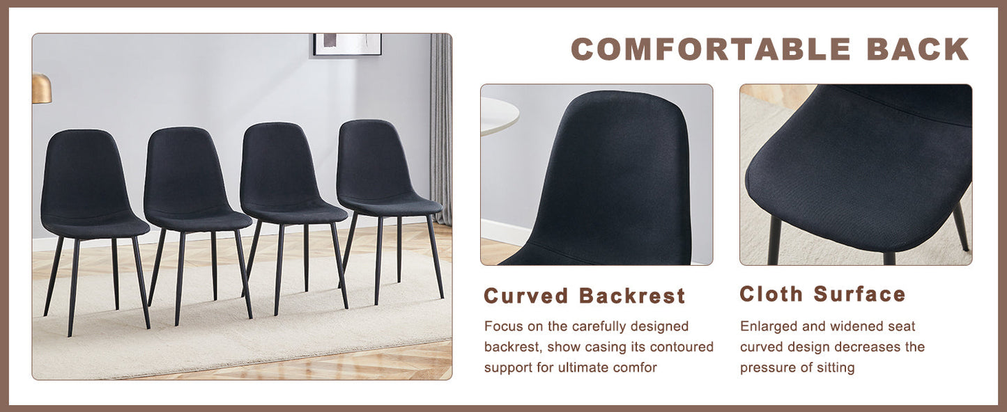 Table and Chair set.Modern Multifunctional Lifting Platform,Walnut Wood Grain Sticker MDF Desktop, Black Metal Legs.Pair