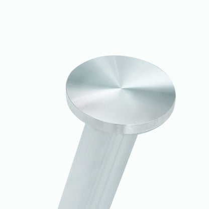 Table and Chair set.A 38.6' Diameter Transparent Tempered Glass Round Dining Table-Silver Metal Legs.Paried With 4 Black