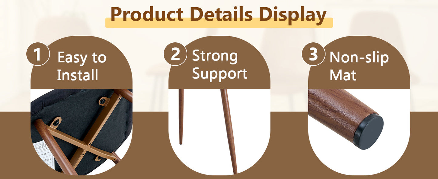 Table and Chair set.A 47.3-Inch Diameter Modern Splicing Circular Dining Table - Double-Layer storage.Paired With 4 Blac