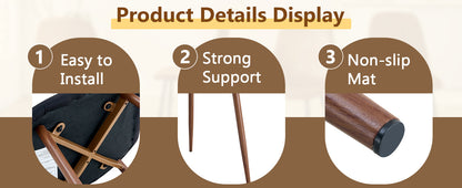 Table and Chair set.A 47.3-Inch Diameter Modern Splicing Circular Dining Table - Double-Layer storage.Paired With 4 Blac