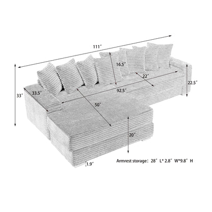 111.4 'Green Flannelette Sofa, Elegant Shelter Choice - Living Room, Bedroom, Office Ideal Companion, With Eight Exquisi