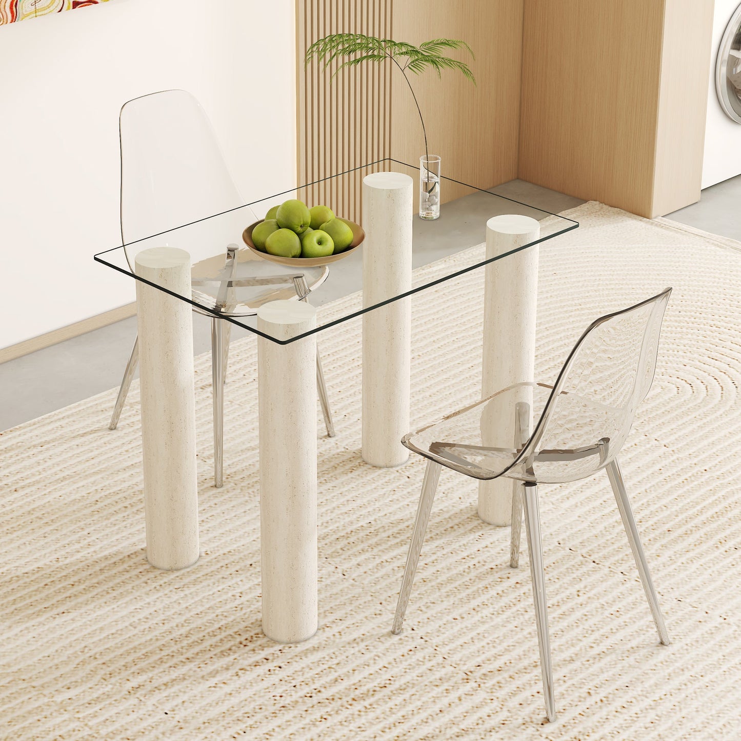 ONLY Separate Glass Tabletop.24*36 Inch Rectangular Heat-Resistant Transparent Tempered Glass Tabletop.Suitable for Vari
