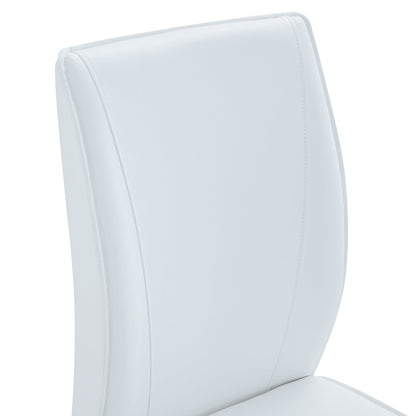 Luxury Simple Arch Chair Set of 8 White PU Material With Arched Metal Gold Leg