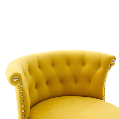 Velvet Bar Stool Set of 2, Adjustable Swivel Bar Stools With Silver Plated Metal Leg, Chrome Nailhead, Counter Height Ch