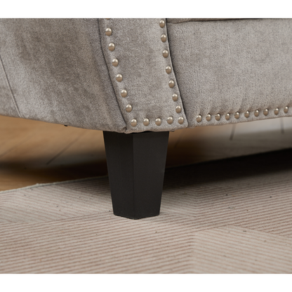 109.5' Modular Sectional Sofa , Rivets Decorated & Rolled Armrest,L Shaped Couch for Living Room, Corner Couch, Chenille