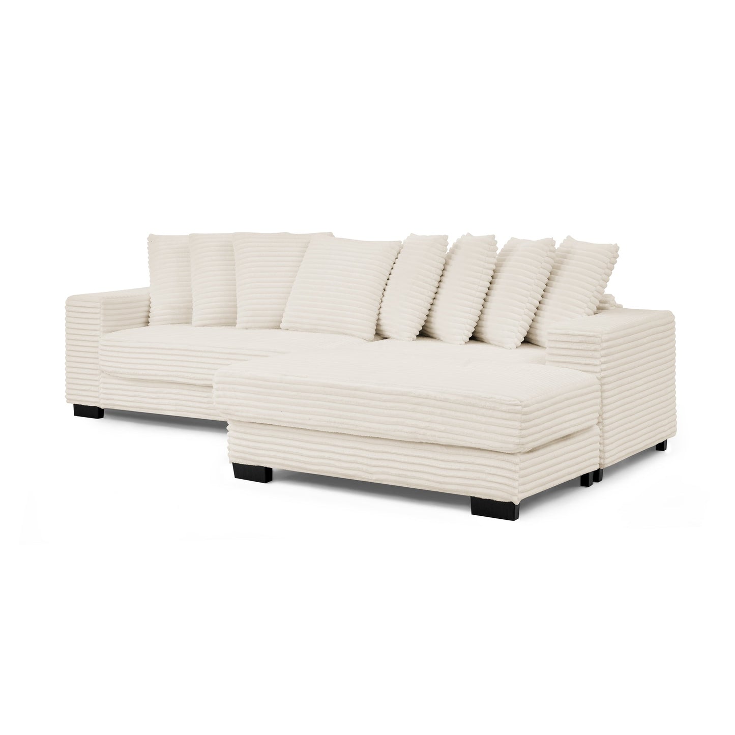 Corduroy Tufted Upholstered Sleeper Sectional Sofa, L-Shaped Modular Convertible Sofa , Can Freely Change the Position O