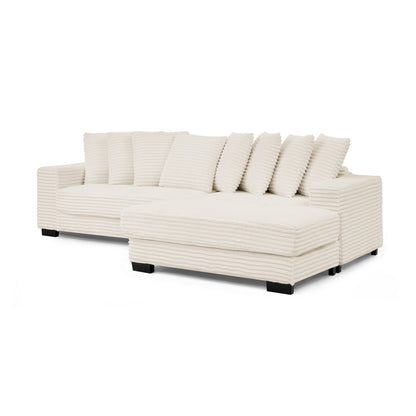 Corduroy Tufted Upholstered Sleeper Sectional Sofa, L-Shaped Modular Convertible Sofa , Can Freely Change the Position O