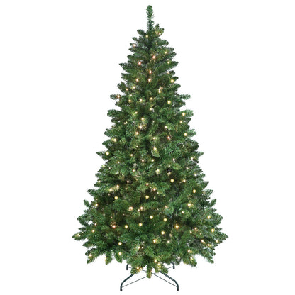 9ft Green Christmas Tree With 620 WiFi-Controlled RGB LED Lights, 1721 PVC Tips, 38 Light Functions, Music Sync, Hinged