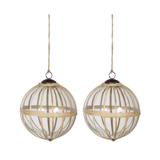 D5' X-Mas Hanging Ornament, Decorative Hanging Ball Christmas Tree Ornaments for Holiday Party Decorations, Set of 2