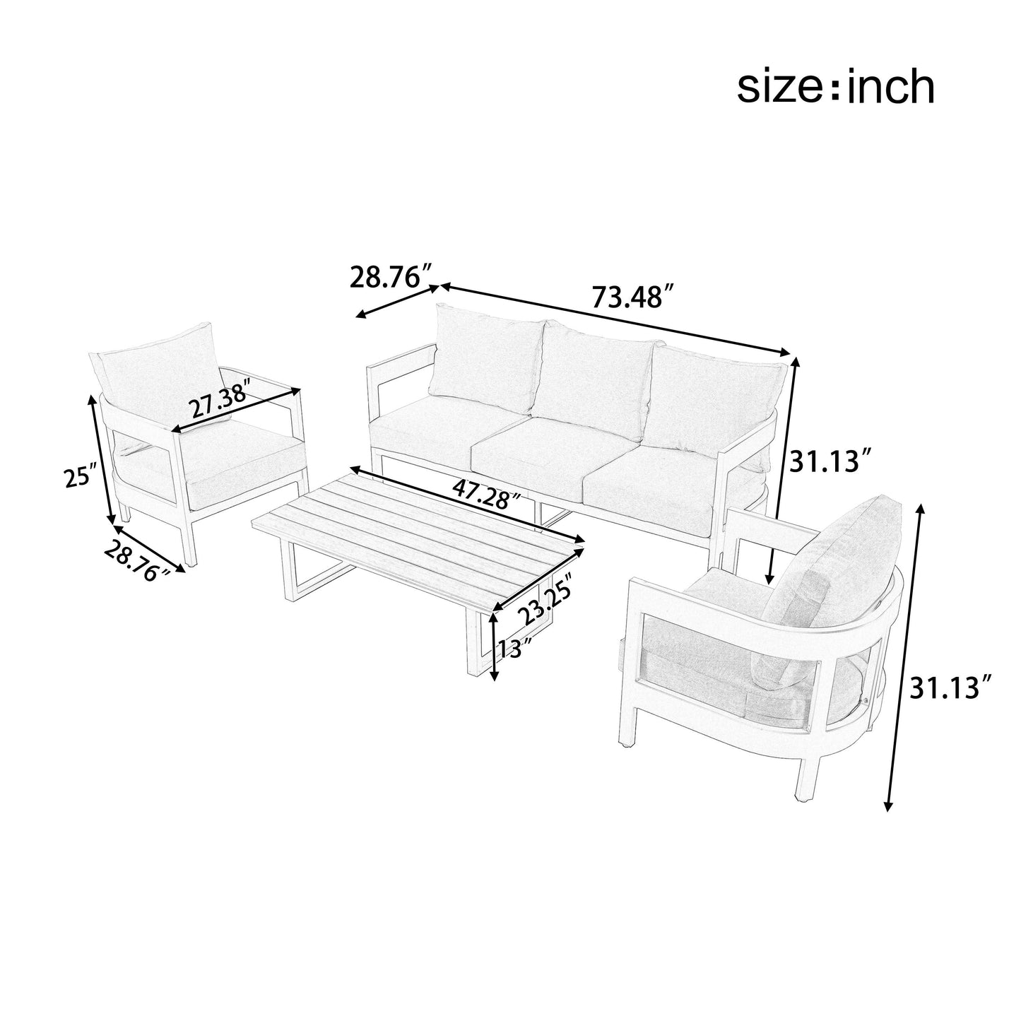 High-Quality Outdoor Seating Set With Thick Cushions for Ultimate Comfort, Perfect for Lawns, Patios, and Poolside