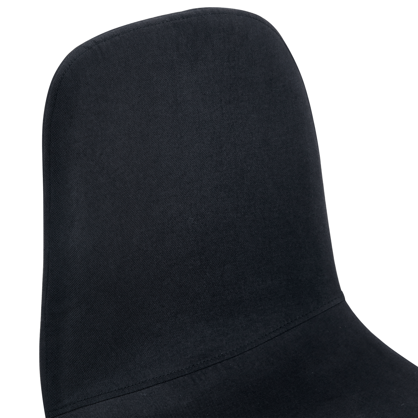 Luxury Simple Chair - Set of 4 BLACK Linen-Cotton Material High Resilience Dining Chair With Metal Black Leg.Integral Me