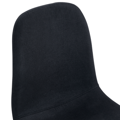 Luxury Simple Chair - Set of 4 BLACK Linen-Cotton Material High Resilience Dining Chair With Metal Black Leg.Integral Me