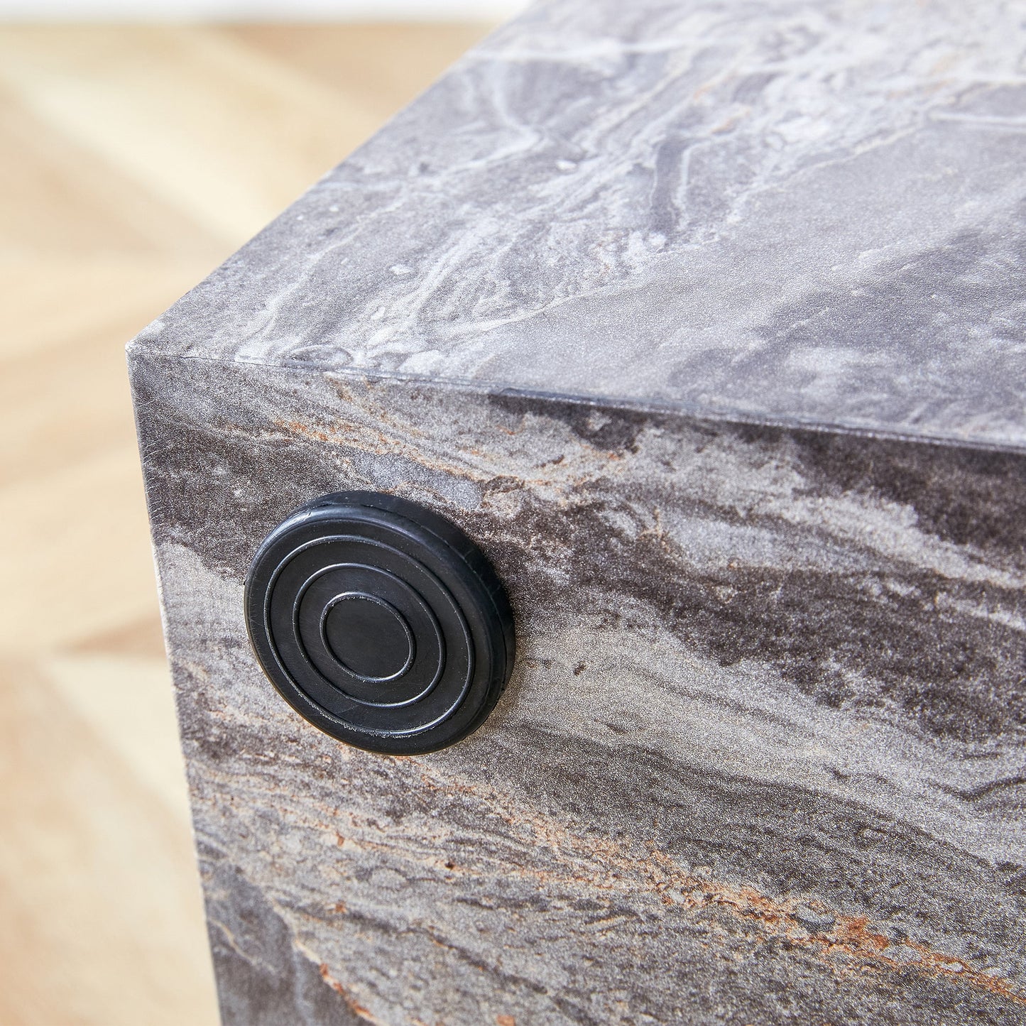 Modern MDF Coffee Table With Gray Textured Patterns and Stylish Design.11.80*11.80*19.60.Luxurious Design, Fashion Textu