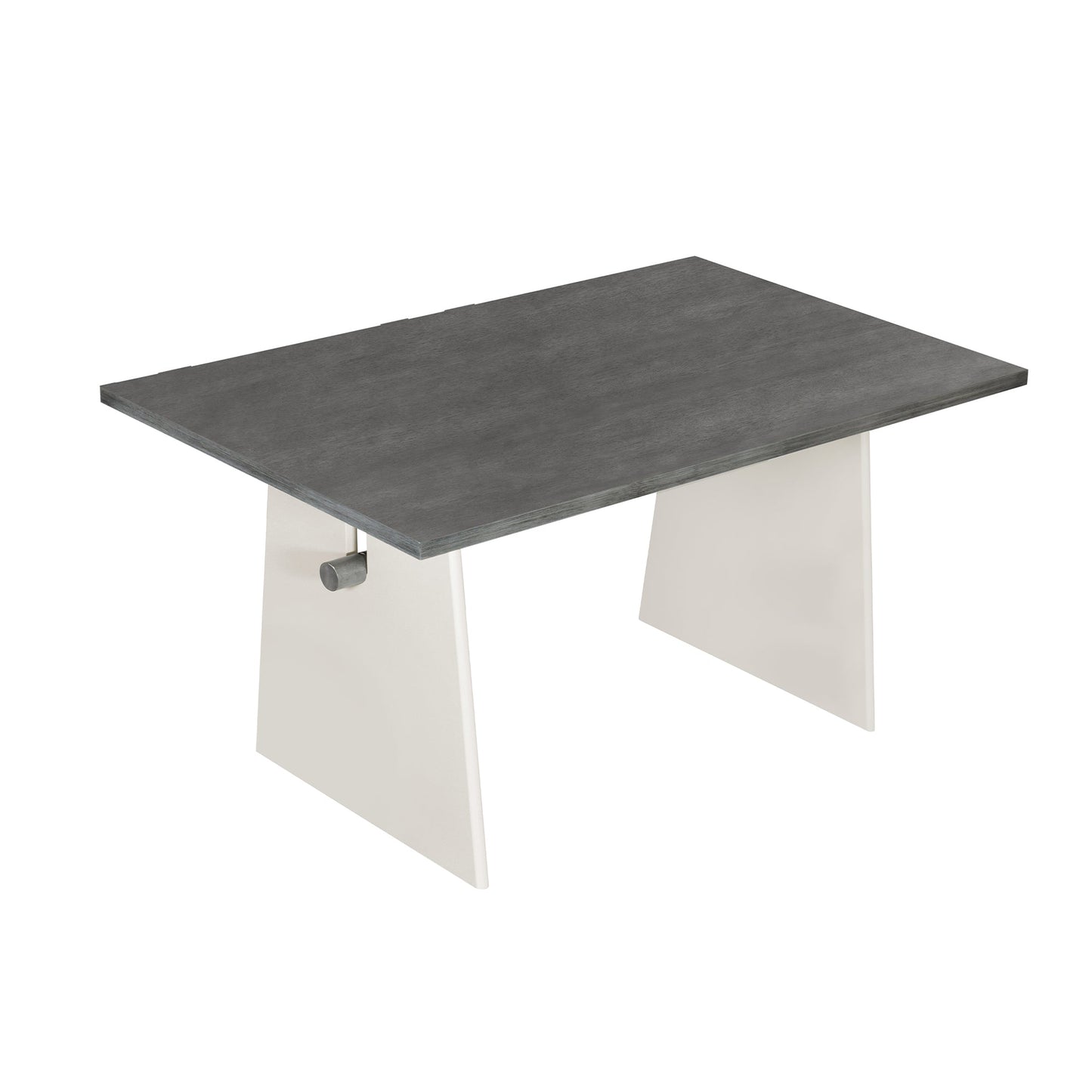 Modern 7-Piece Dining Table Set With Trestle Dining Table and 6 Upholstered Dining Chairs, Compact Kitchen Table Set For